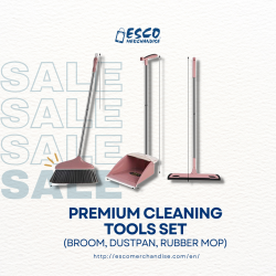 Premium Cleaning Tools Set (broom, dustpan and rubber mop)